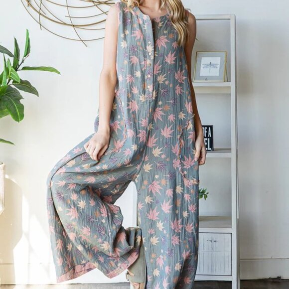 Oli & Hali Reversible Pink and Gray Wide Leg Jumpsuit - Picture 2 of 14